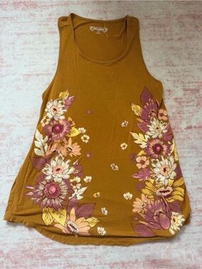 Mudd Mustard Floral Tank Top